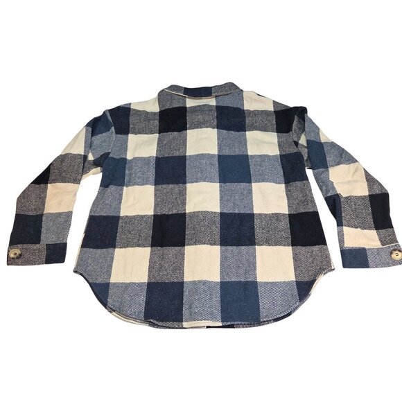 Shacket Chambray & White Plaid Long Shirt Flannel Type Womens Large New in Bag - Picture 2 of 7
